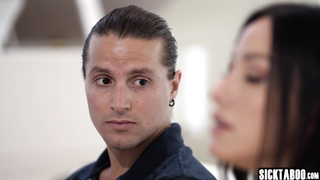 Wet MILF stepmom tit fucked by stepson