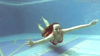 Warm, Croatian brown-haired, Vesta luvs to be nude in the swimming pool, because it senses supreme