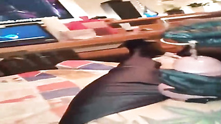 Horny dame, Katrix is dressed in leather mittens while frolicking with her victim's rock rock-hard sausage