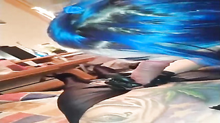 Horny dame, Katrix is dressed in leather mittens while frolicking with her victim's rock rock-hard sausage