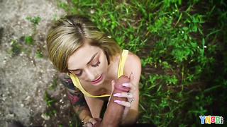 YNGR - Lean Teenie Roxy Rider Gets Pulverized Outdoors
