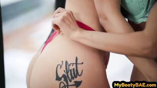 Bigbooty tatted and fullbosomed honies threesome pussyfucked