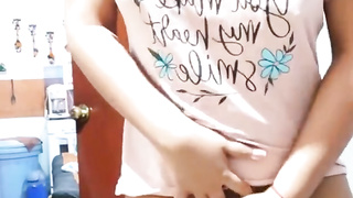 I was cleaning the guest room and I penetrated my vagina. My stepparent was next door seeing tv lol