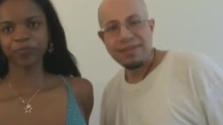 Uber-Sexy ebony stunner deep-throating and get smashed harsh