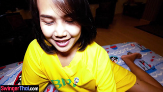 World Cup watching with cute Thai teen