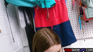 Teen stole lipstick and hid it in pussy