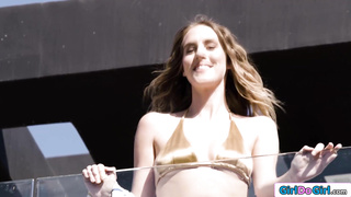 College besties first time pussy licking