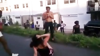 Real gal struggle with a duo of naughty women