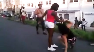 Real gal struggle with a duo of naughty women