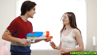 Stepsiblings showing off their privates