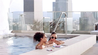 Scarlit Scandal and Alexis Tae are having a warm three-way with a fellow they like a plenty of