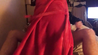 Muddy hoe in dressing gown takes a utter flow