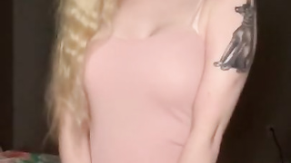 Towheaded Superslut Spreads Her Cooter Out and Blows A Load With five Fucktoys