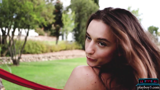 Petite tattooed Spanish teen solo strip