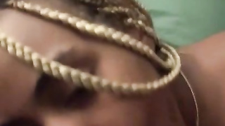 Gasping on his 12 inch beefstick