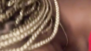 Gasping on his 12 inch beefstick