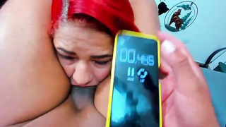 Crimson haired jizz-shotgun cocksucker is pleasuring a insane stud who isn't her fucking partner, just for joy