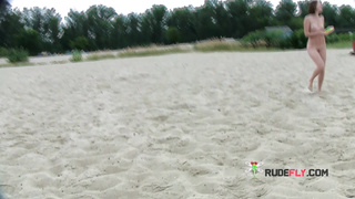 A stunning nudist teen caught on voyeur