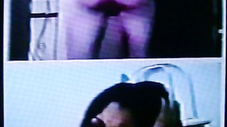 Horny Asian feels her huge mature tits for me (+ sound )