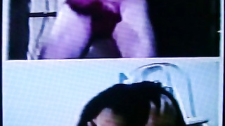 Horny Asian feels her huge mature tits for me (+ sound )