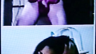 Horny Asian feels her huge mature tits for me (+ sound )