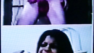 Horny Asian feels her huge mature tits for me (+ sound )