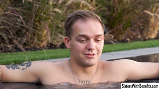 Teens fuck stepbrothers foursome outdoor