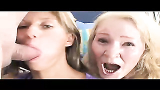 Mature doll is milking while witnessing a whorey doll screwing her spouse, on the sofa