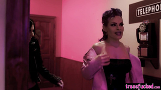 Joanna Angel fucked by two shemales