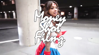 Penis luving, Ebony nymph clothed up as Sailor Moon is impatiently gargling a good-sized, white knob