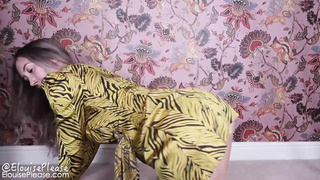 Insane towheaded nymph with yam-sized, stiff mammories is throating a faux, rock stiff penis before railing it