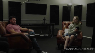 GangbangCreampie - Super Hot Platinum-Blonde Stunner Interviewed , Fellating Rods And Ass Fucking Creampied