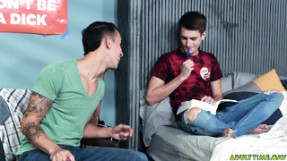 Two boyfriends have sex with lots of kissing