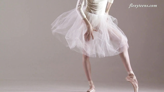 Innate breasts Ksyuha Zavituha doing bare gymnastics