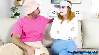 Redhead babes strips and fucks stepdaddies