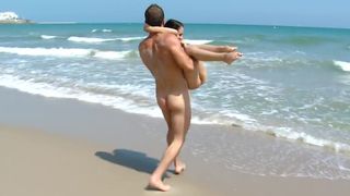 Youthful tourist get pummeled on the beach