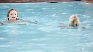 eighteen yo thin g/g teenagers by the pool.