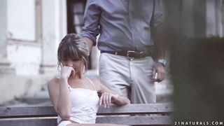 In the elderly garden