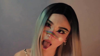 Ravishing ash-blonde is providing a deep, humid deep throat to a insatiable stud, to make him jizz