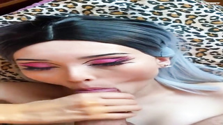 Japanese stunner with diminutive titties is deep throating her step- brother-in-law's hard-on and hoping to get torn up stiff