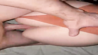 Sultry platinum-blonde nubile is getting screwed from behind in the middle of the night and luving it