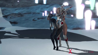 Red-Hot fucky-fucky on th exoplanet! An alien gets poked by a spacewoman in spacesuit with strap-on