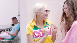 ULTRAFILMS 2 highly naughty chicks Lika Starlet and Sofi Grin banging a fellow with thick wood