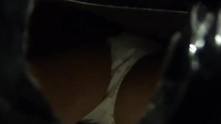 Nice honey in a mini mini-skirt enjoys when naughty men are checking on her undies in public