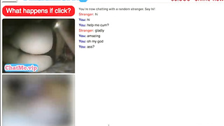 Horny brunette showing great ass on chat