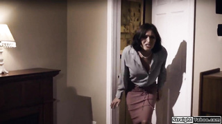 Busty milf sees hubby fuck a babysitter