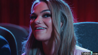 Hot blonde teen complained on a big cock