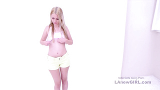 Sexy Blonde sucks Hard Cock in studio