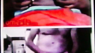 Horny Black College girl feels her huge tits to my hot show (+ sound )