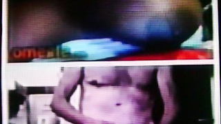 Horny Black College girl feels her huge tits to my hot show (+ sound )